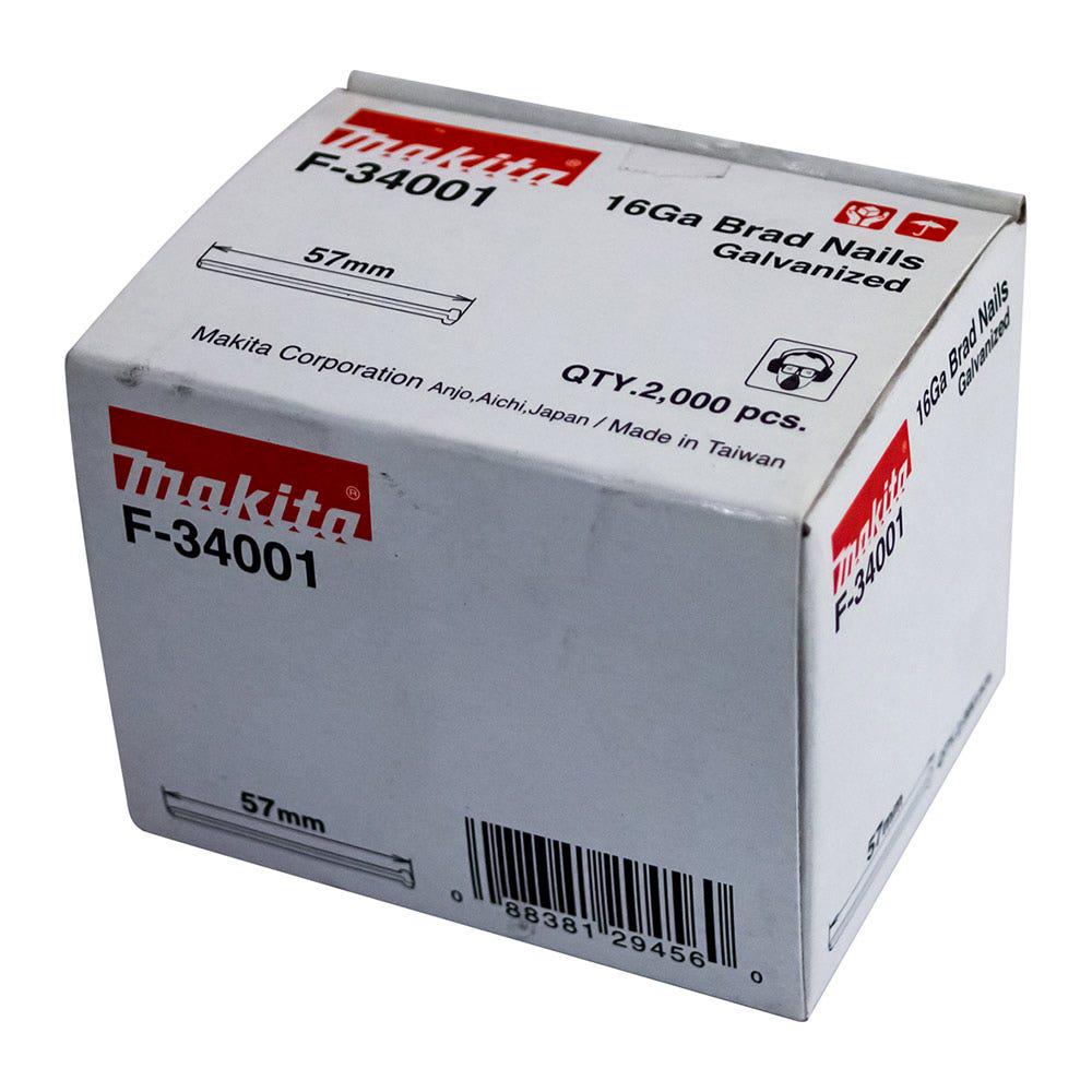MAKITA 57 x 1.6mm EG 16GA C Nail Brad 2000Box F34001