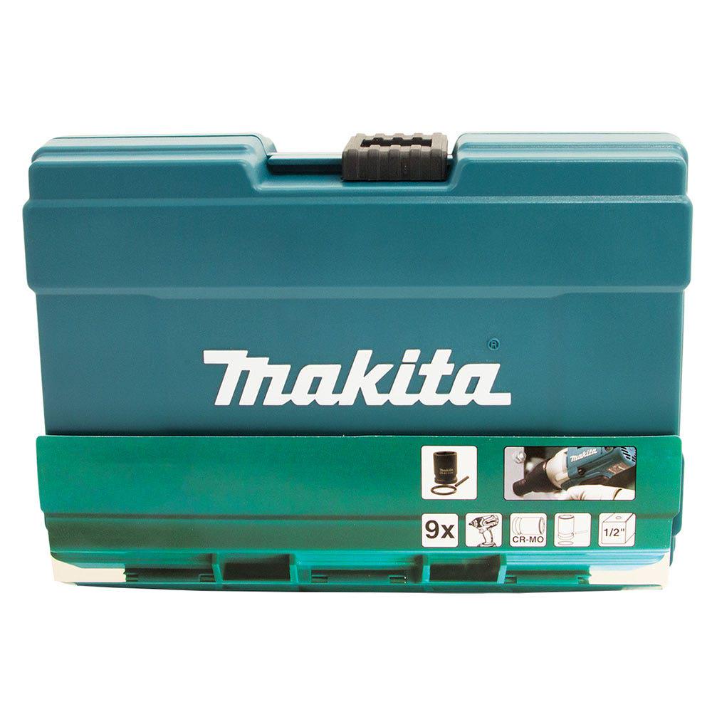 MAKITA 9 Piece 1 2 Square Drive Metric Impact Socket Set B66232
