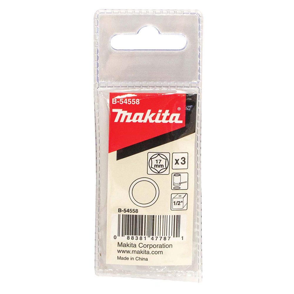 MAKITA O Ring Set 1 2 Impact Socket 17mm - 3 Piece B-54558