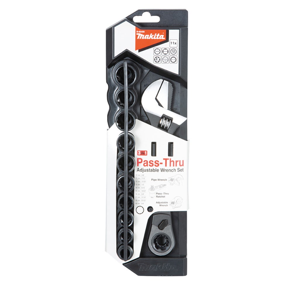 MAKITA Pass Thru Adjustable Wrench Set - 11 Piece B-65458