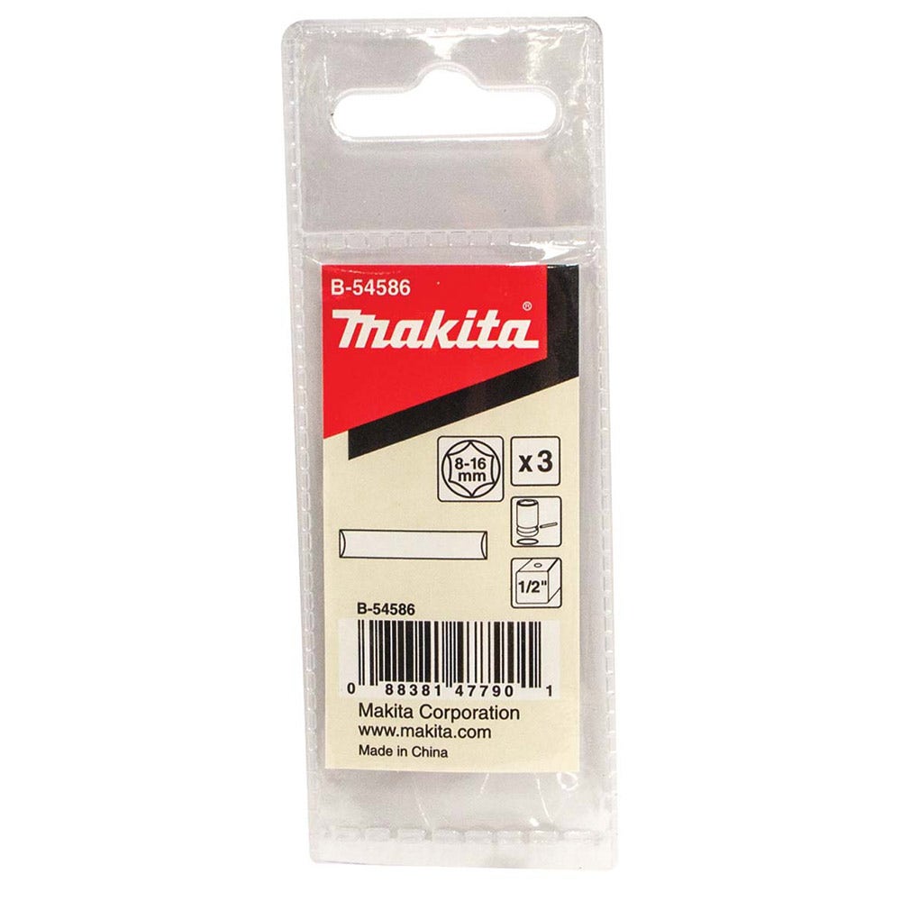MAKITA Pin Set 1 2 Impact Socket 8mm-16mm - 3 Piece B-54586