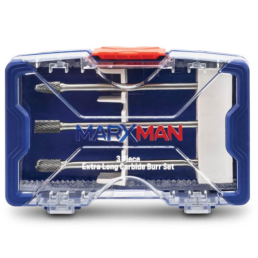 MARXMAN 1 4-Sh D-Cut Long Carbide Burr TC Bit Set - 3 Piece MCBLS3PC