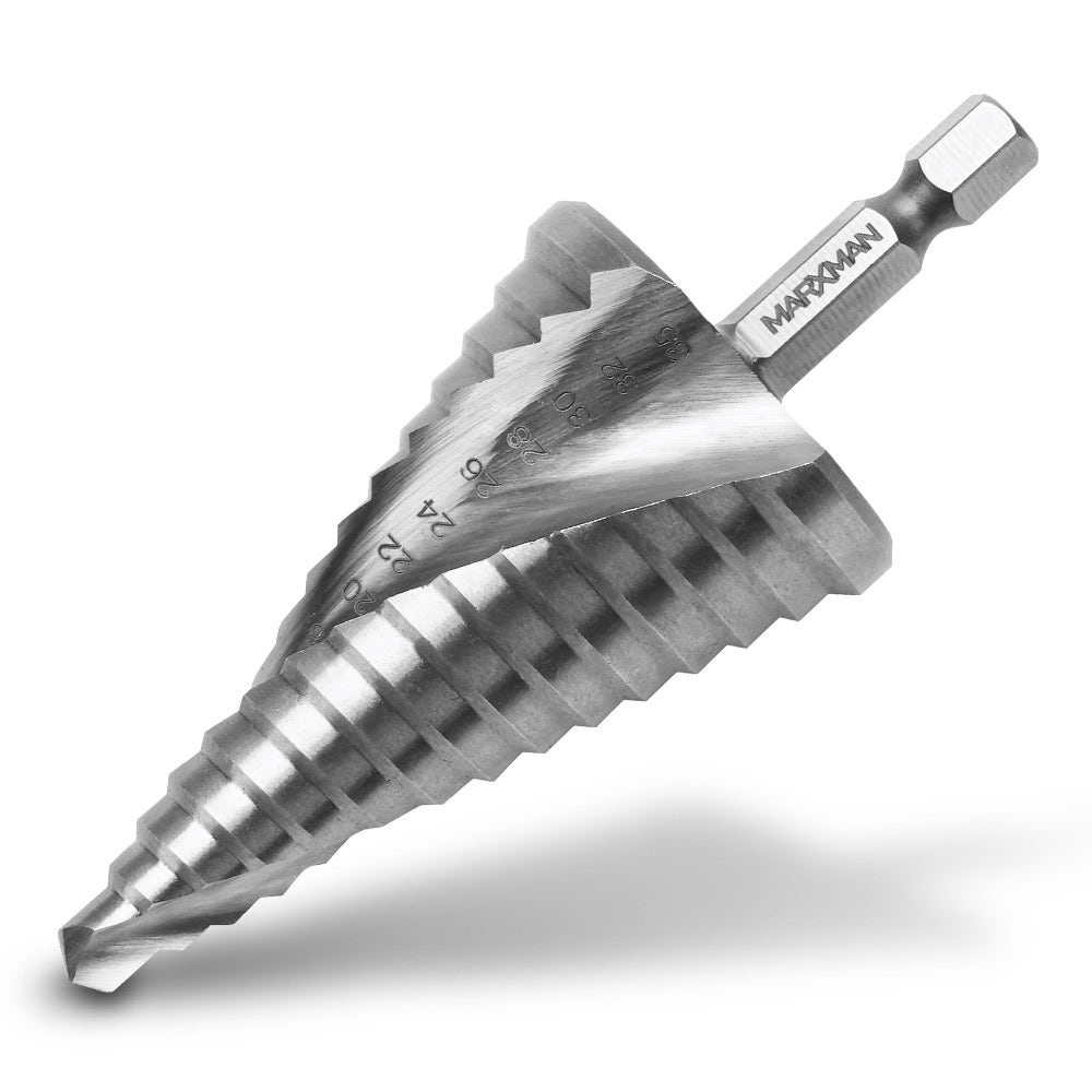 MARXMAN 6-35mm 1 4-Hex HSS Metal 15-Step Spiral Drill Bit MSDSP635HX