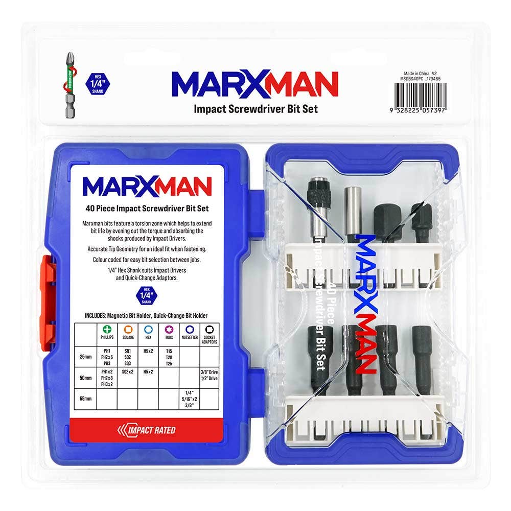 MARXMAN Impact Screwdriver Bit Set - 40 Piece MSDBS40PC
