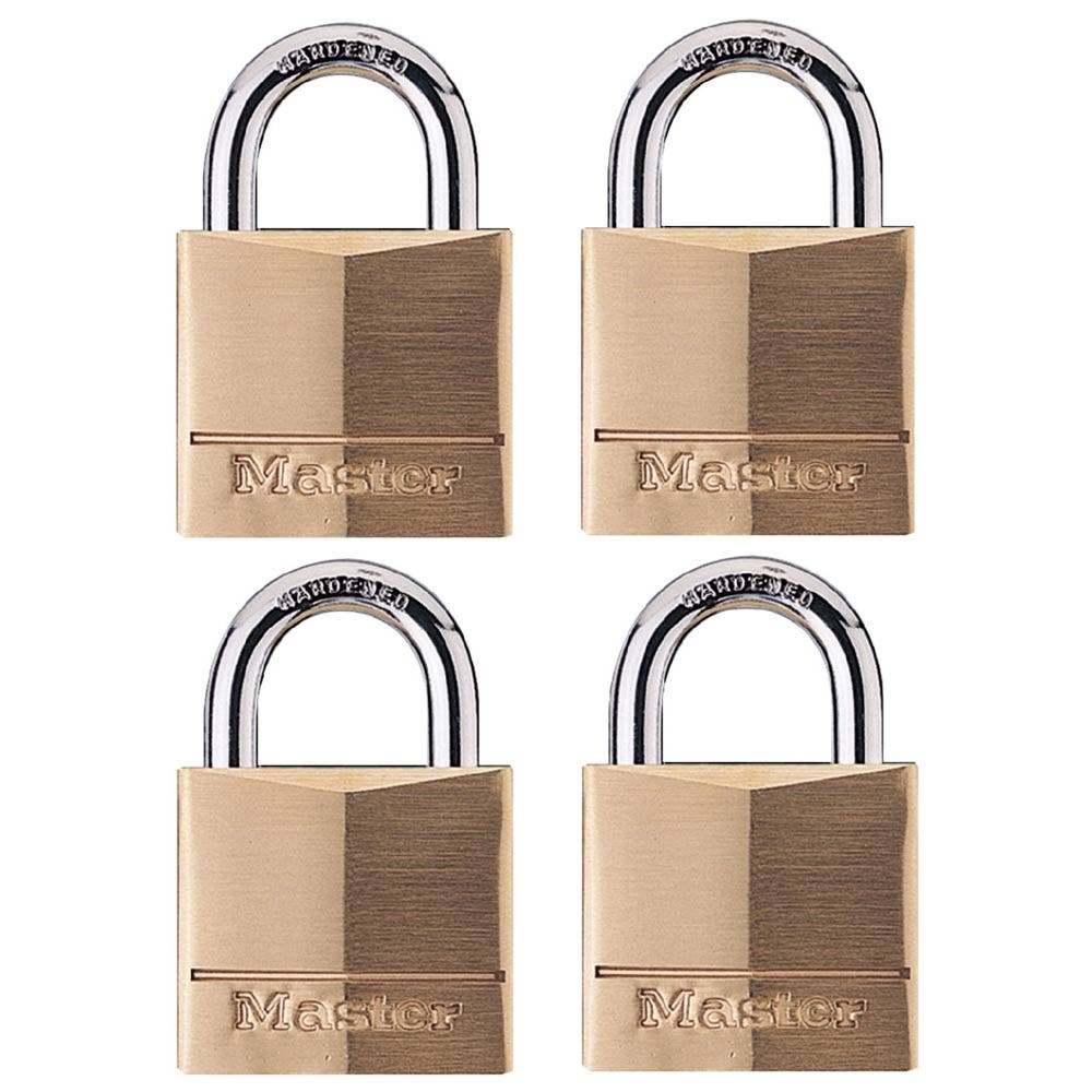 MASTER LOCK 40mm Brass Keyed Alike Padlock - 4 Pack 140QAU