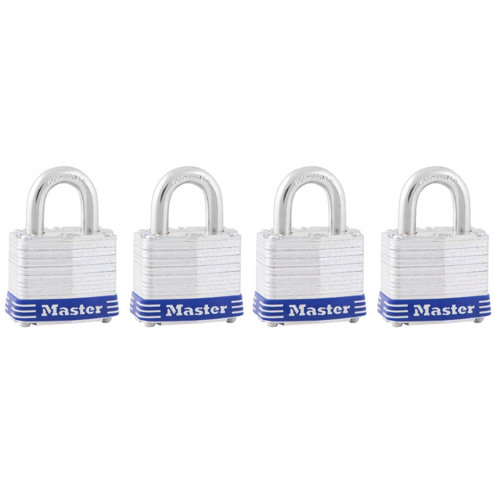 MASTER LOCK 40mm Laminated Steel Keyed Alike Padlock - 4 Pack 3008DAU