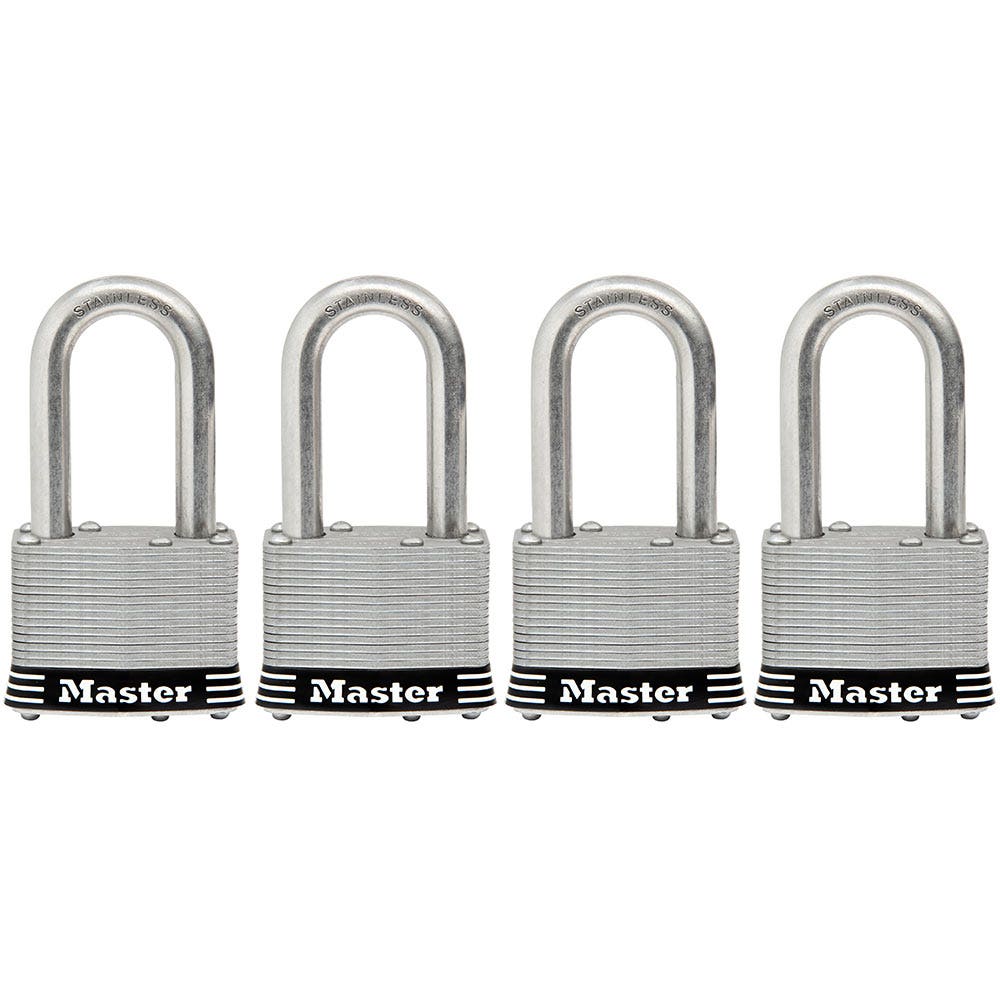 MASTER LOCK 44mm Steel Keyed Alike Padlock - 4 Pack 1SSQLFAU