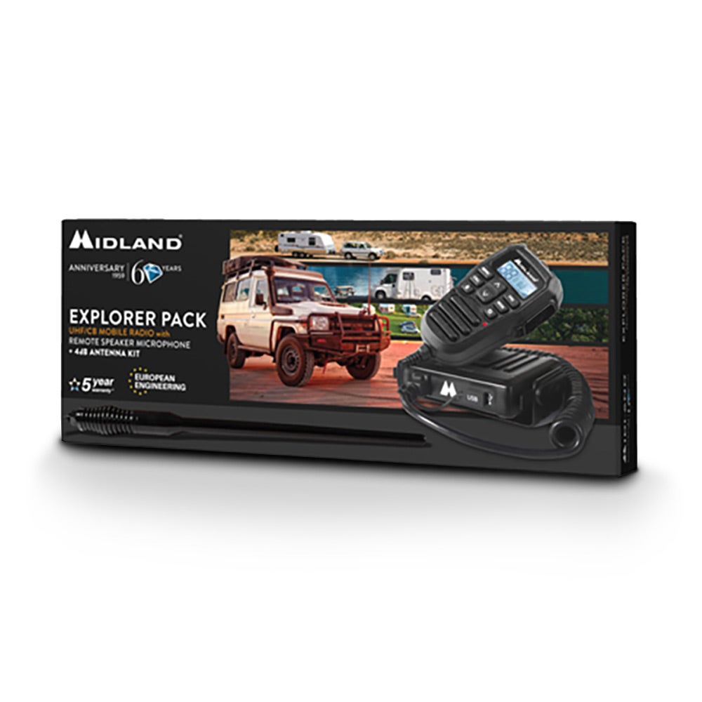 MIDLAND Remote MIC + ANT Radio UHF EXPLORER PACK