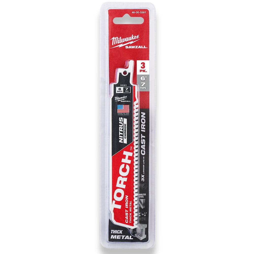 MILWAUKEE 150mm Sawzall Torch W Nitrus Carbide - 3 Piece 48005361
