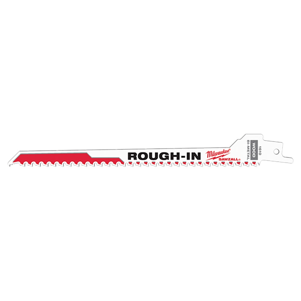 MILWAUKEE 185mm 5TPI Bi-Metal Reciprocating Saw Blade for Wood Nail Cutting - ROUGH IN - 5 Piece 48001610