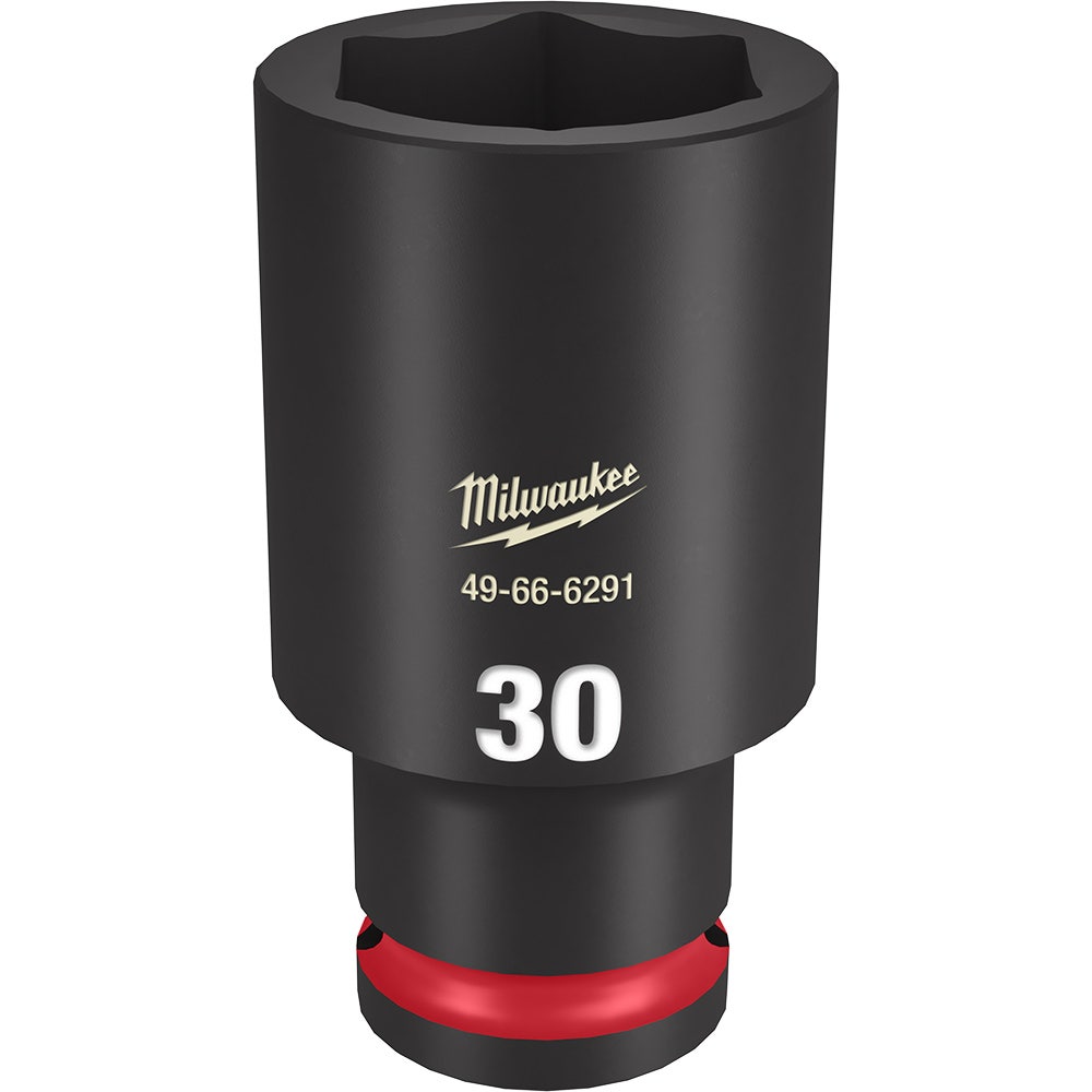 MILWAUKEE 1 2inch Drive 30mm Deep 6 Point Impact Socket - SHOCKWAVE 49666291