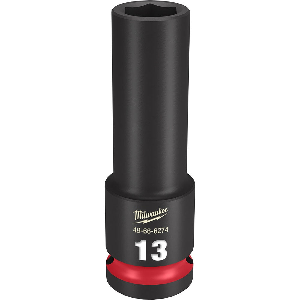 MILWAUKEE 1 2inch Drive 13mm Deep 6 Point Impact Socket - SHOCKWAVE 49666274