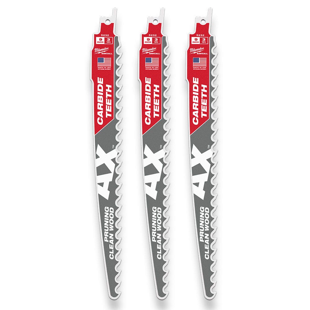 MILWAUKEE 225mm The AX w Carbide Teeth For Pruning and Clean Wood - 3 Piece 48005332
