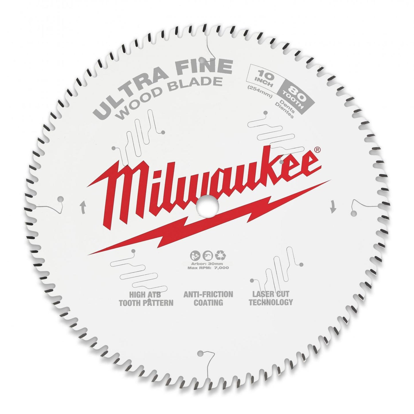 MILWAUKEE 254mm (10") Ultra Fine 80T Circular Saw Blade 48408032
