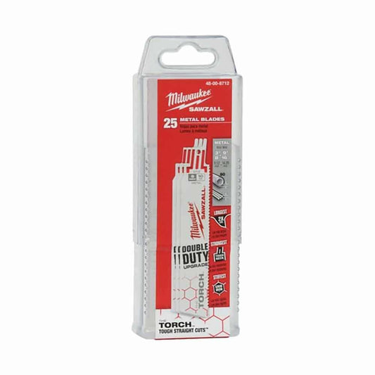 MILWAUKEE 300mm 18TPI Bi-Metal Reciprocating Saw Blade for Metal Cutting - THE TORCH - 25 Piece 48008789