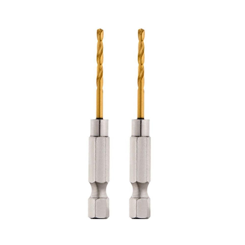 MILWAUKEE 3.5 x 69mm 1 4-Hex Quick-Change HSS-TiN Jobber Drill Bit - RED-HELIX - 2 Piece 48894807