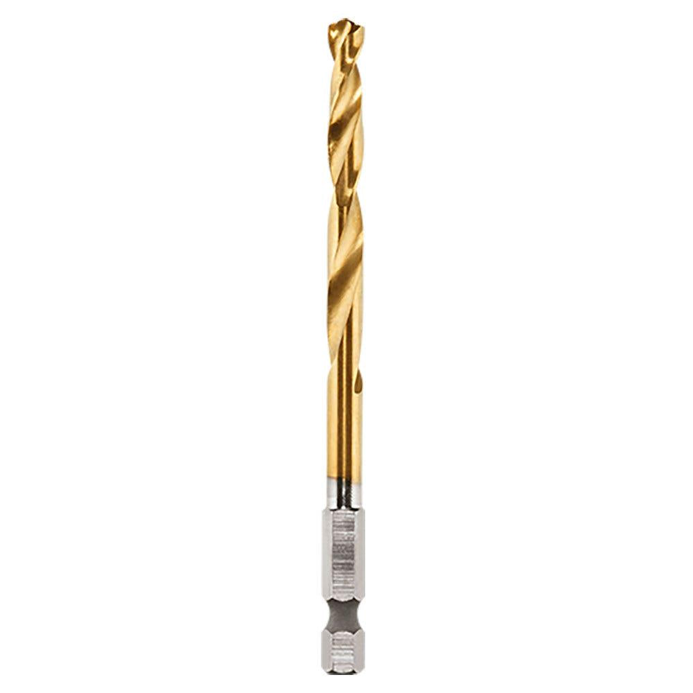 MILWAUKEE 5.0 x 93mm 1 4-Hex Quick-Change HSS-TiN Jobber Drill Bit - RED-HELIX 48894812