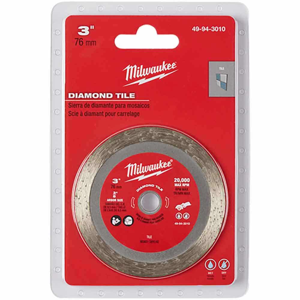 MILWAUKEE 75mm Continuous Rim Diamond Blade for Ceramic Cutting 49943010