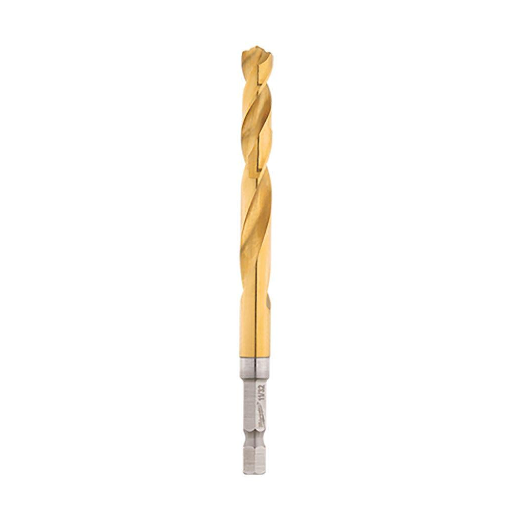 MILWAUKEE 8.0 x 111mm 1 4-Hex Quick-Change HSS-TiN Jobber Drill Bit - RED-HELIX 48894819