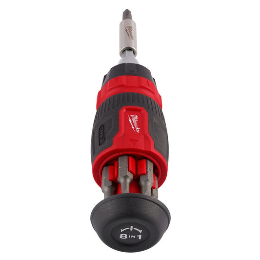MILWAUKEE 8-in-1 Ratcheting Compact Multi-Bit Screwdriver 48222913