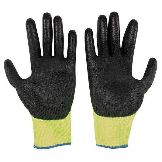 MILWAUKEE High Visibility Cut Level 3 Polyurethane Dipped Gloves Small 48738930