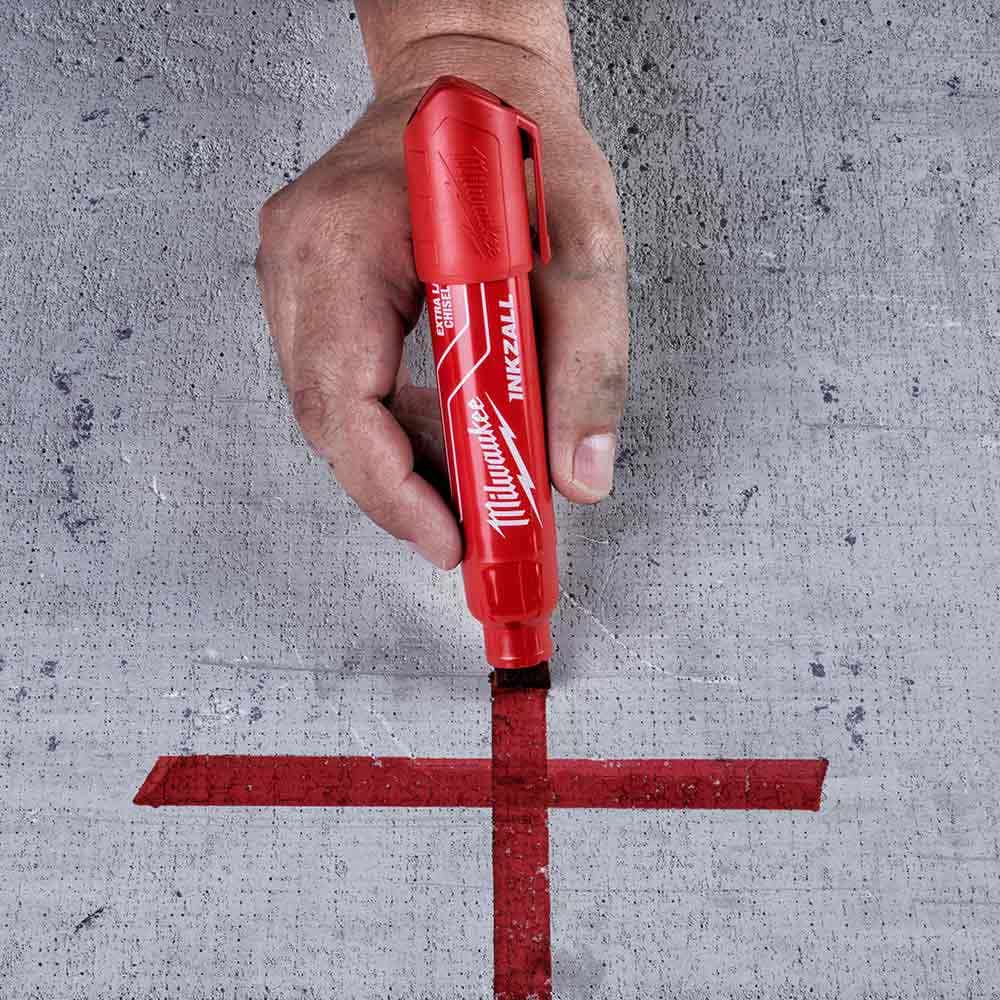 MILWAUKEE INKZALL Red Extra Large Chisel Tip Marker 48223266