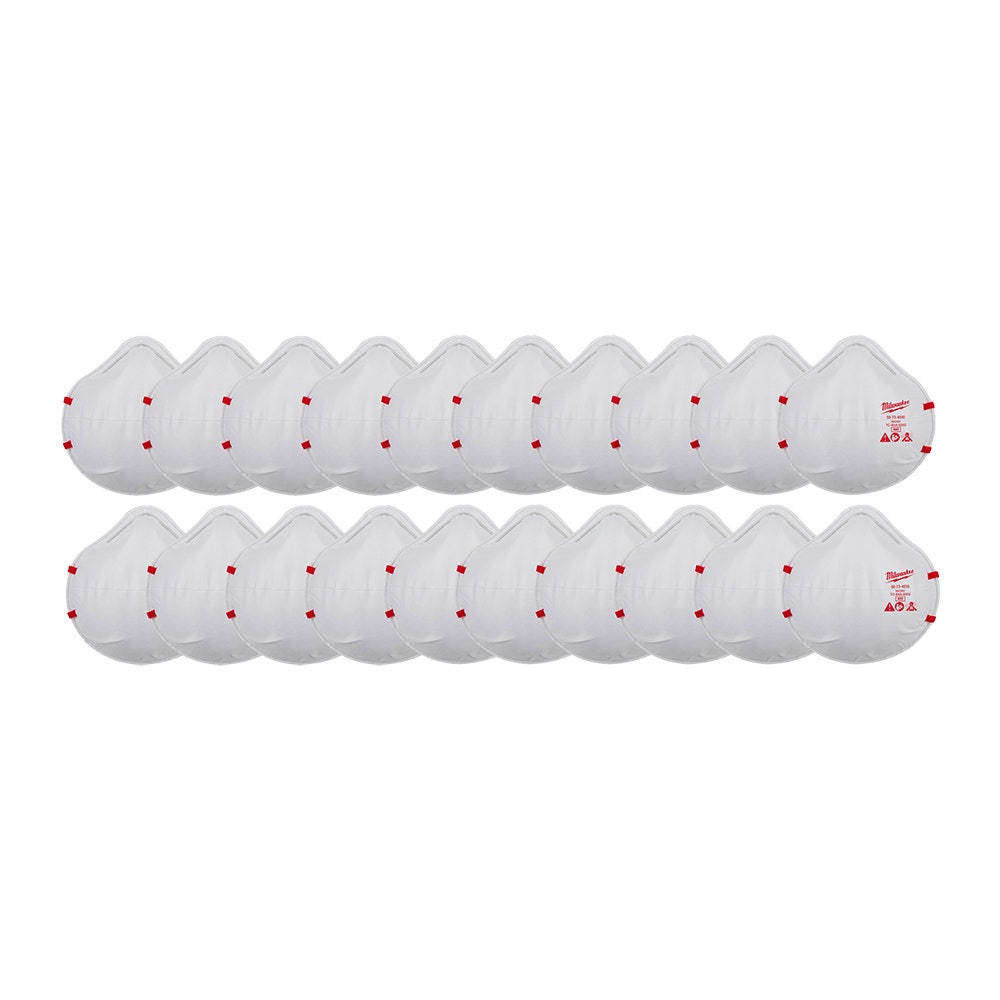 MILWAUKEE N95 Disposable Respirator - 20 Pack 48734035