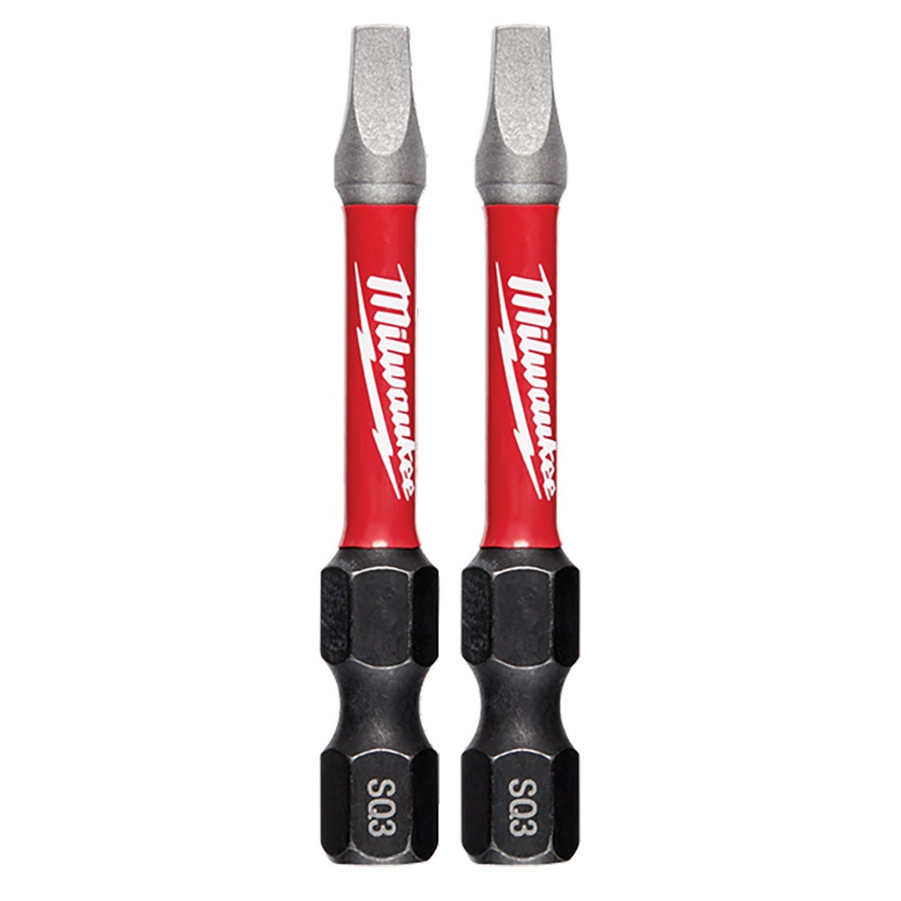 MILWAUKEE R3 x 50mm Robertson Insert Screwdriver Bit - SHOCKWAVE - 2 Piece 48324910