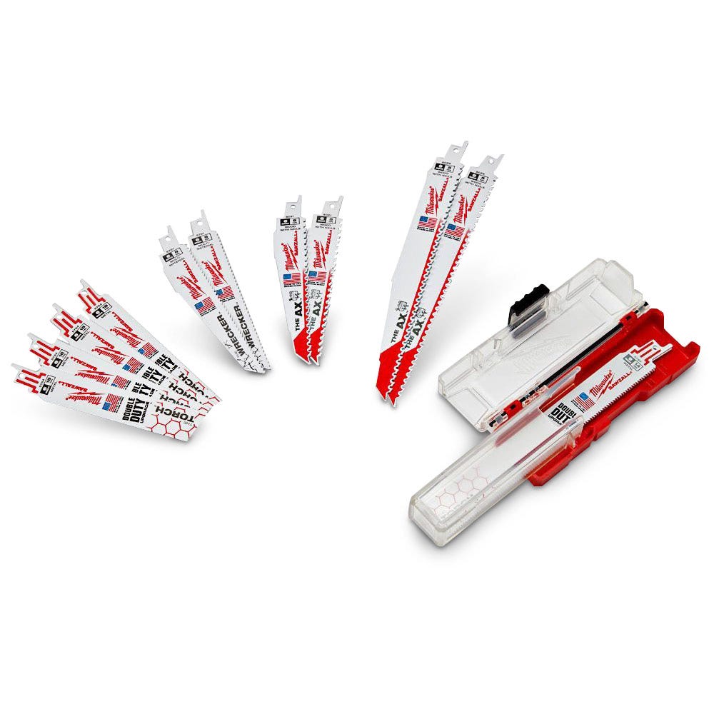 MILWAUKEE Reciprocating Saw Blade Set for Wood and Metal Cutting - SAWZALL - 12 Piece 49222229