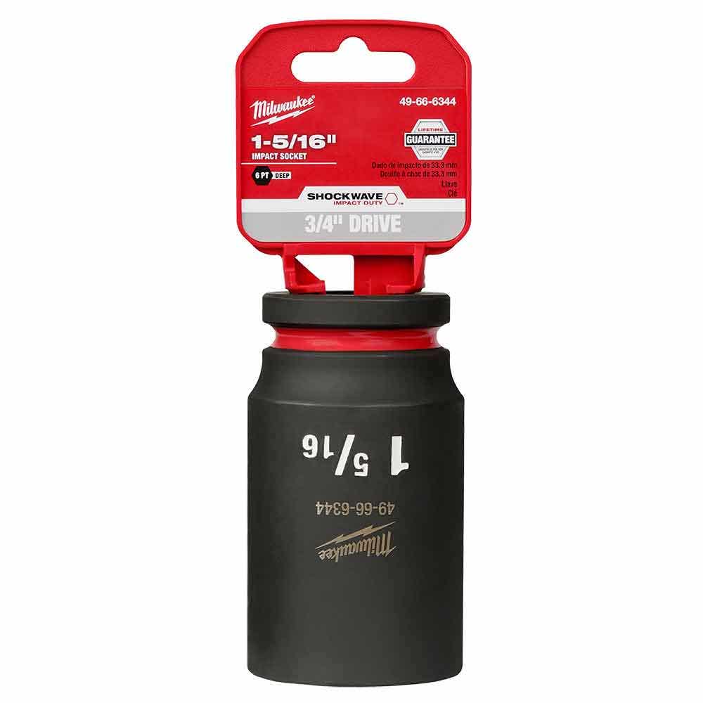 MILWAUKEE SHOCKWAVE 3/4" Drive 1-5/16" Deep 6 Point Impact Socket 49666344