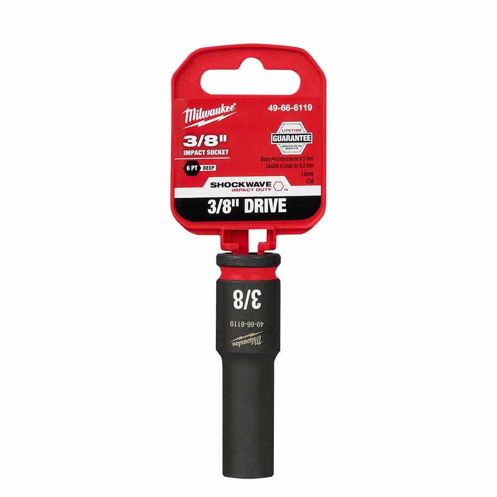 MILWAUKEE SHOCKWAVE 3/8" Drive 3/8" Deep 6 Point Impact Socket 49666119