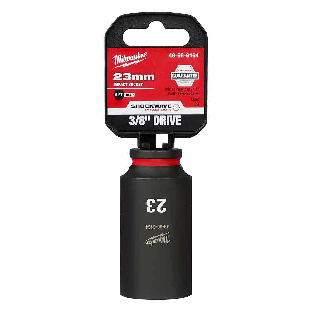 MILWAUKEE SHOCKWAVE 3 8 Drive 23mm Deep 6 Point Impact Socket 49666164