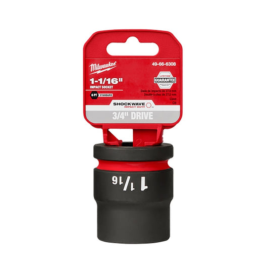 MILWAUKEE SHOCKWAVE 3 4 Drive 1-1 16 Standard 6 Point Impact Socket 49666308