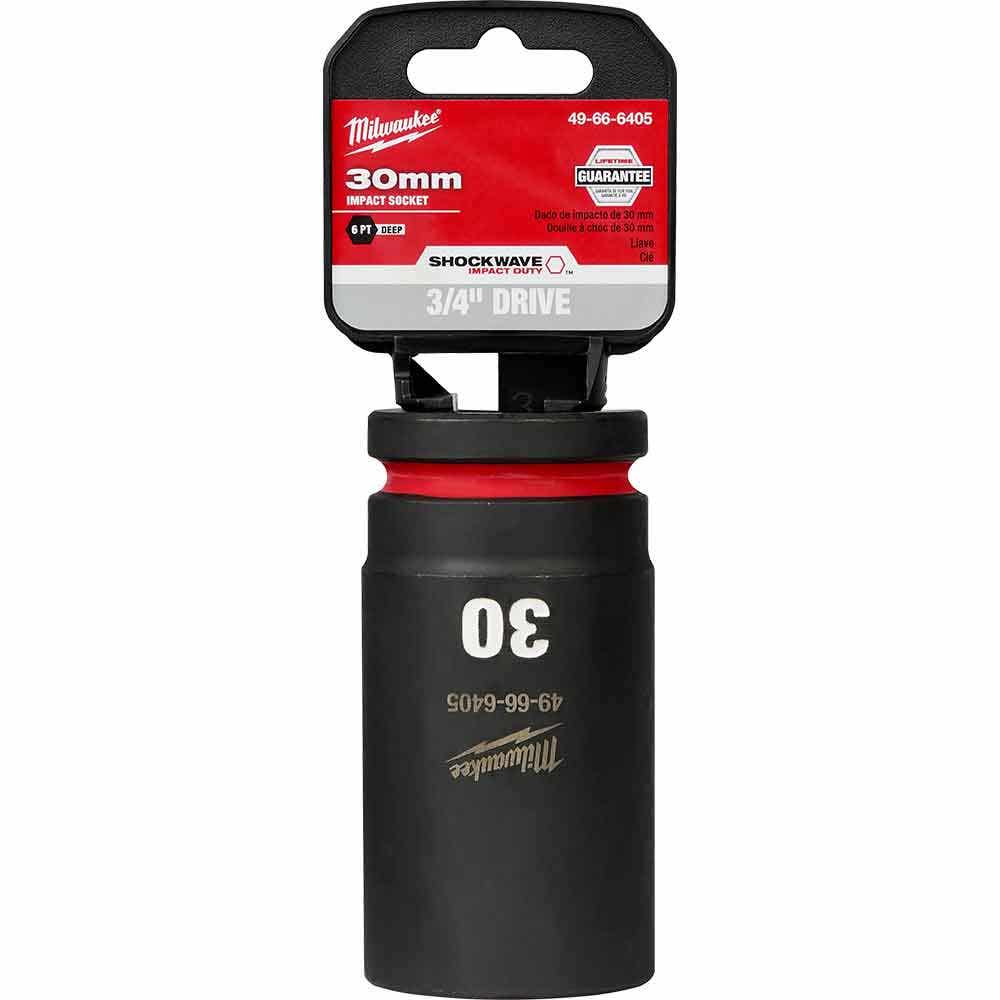 MILWAUKEE SHOCKWAVE 3 4inch Drive 30mm Deep 6 Point Impact Socket 49666405