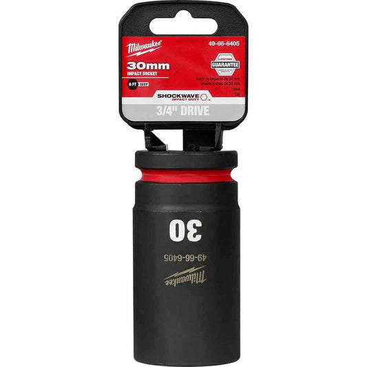 MILWAUKEE SHOCKWAVE 3 4inch Drive 30mm Deep 6 Point Impact Socket 49666405