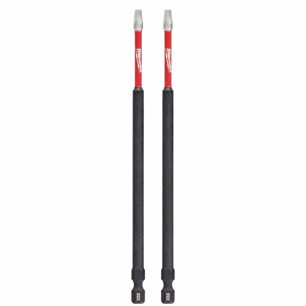 MILWAUKEE SHOCKWAVE Power 150mm (6 ) Square Recess #2 Screwdriver Bit - 2 Piece 48324905