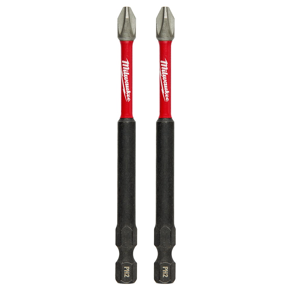MILWAUKEE SHOCKWAVE Power 89mm (3-1 2 ) Phillips #2 Screwdriver Bit - 2 Piece 48324662