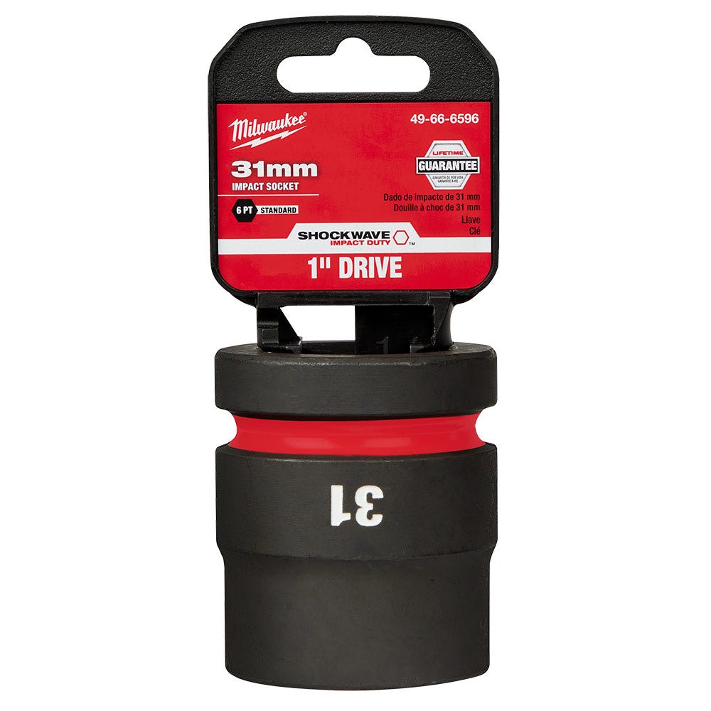 MILWAUKEE SHOCKWAVE 1inch Drive 31mm Standard 6 Point Impact Socket 49666596