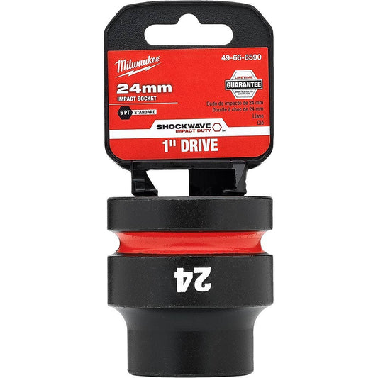 MILWAUKEE SHOCKWAVE 1inch Drive 24mm Standard 6 Point Impact Socket 49666590