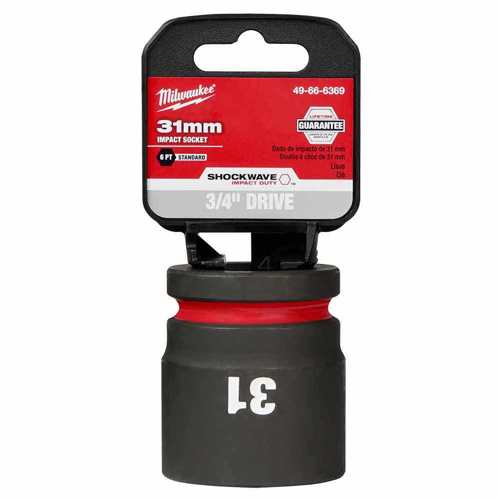 MILWAUKEE SHOCKWAVE 3/4inch Drive 31mm Standard 6 Point Impact Socket 49666369