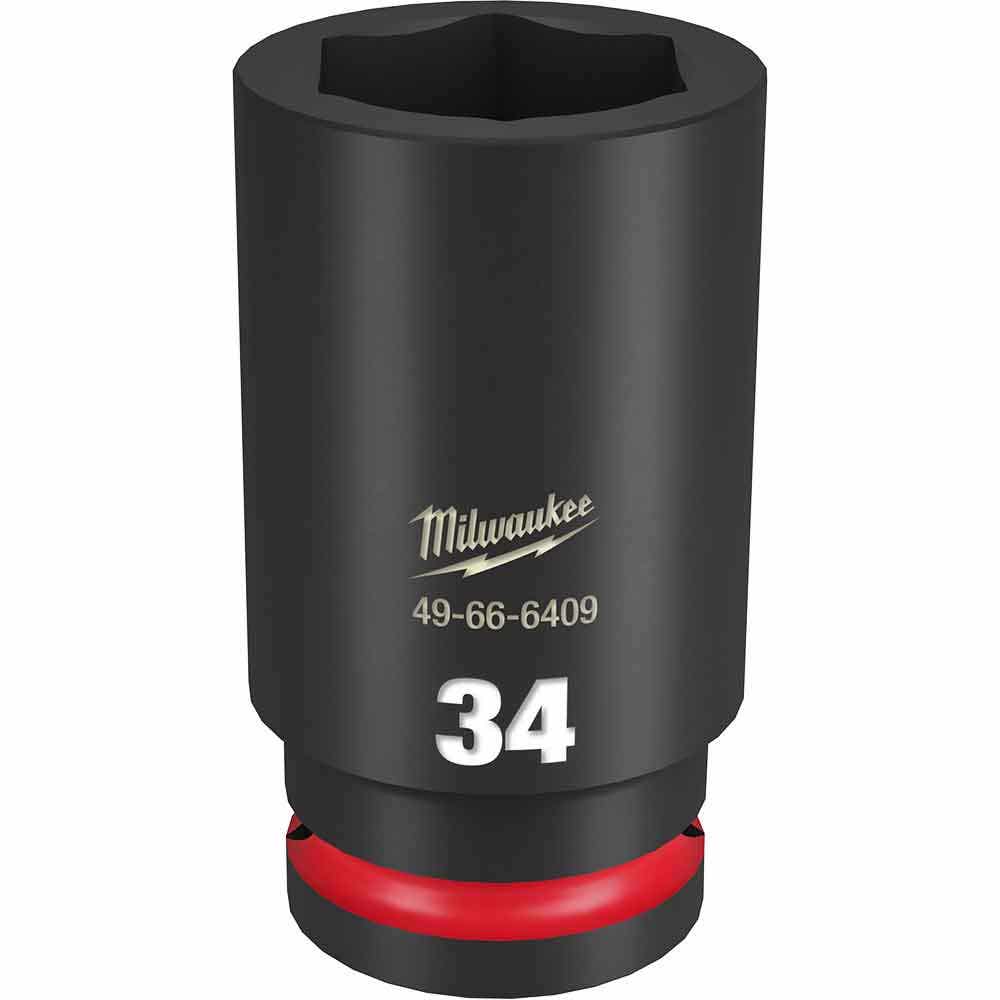MILWAUKEE SHOCKWAVE 3 4inch Drive 34mm Deep 6 Point Impact Socket 49666409