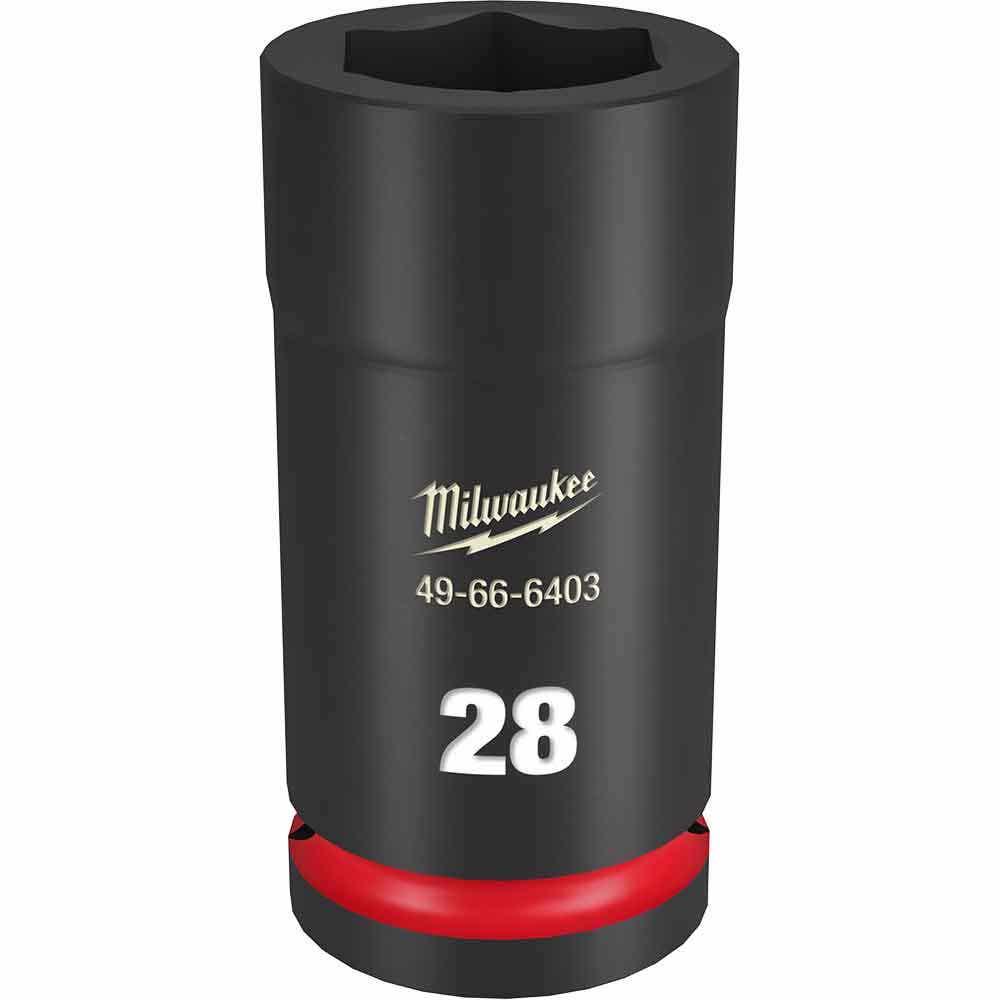 MILWAUKEE SHOCKWAVE 3 4inch Drive 28mm Deep 6 Point Impact Socket 49666403