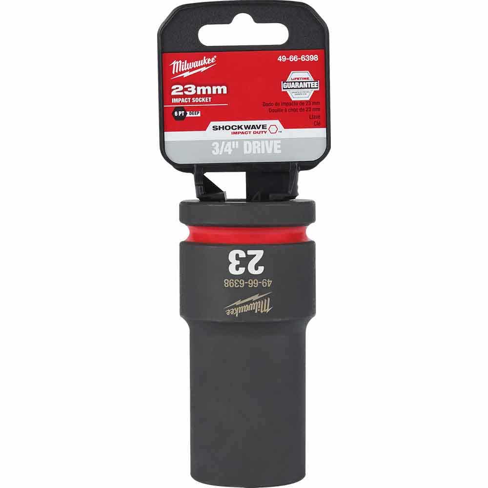 MILWAUKEE SHOCKWAVE 3 4inch Drive 23mm Deep 6 Point Impact Socket 49666398
