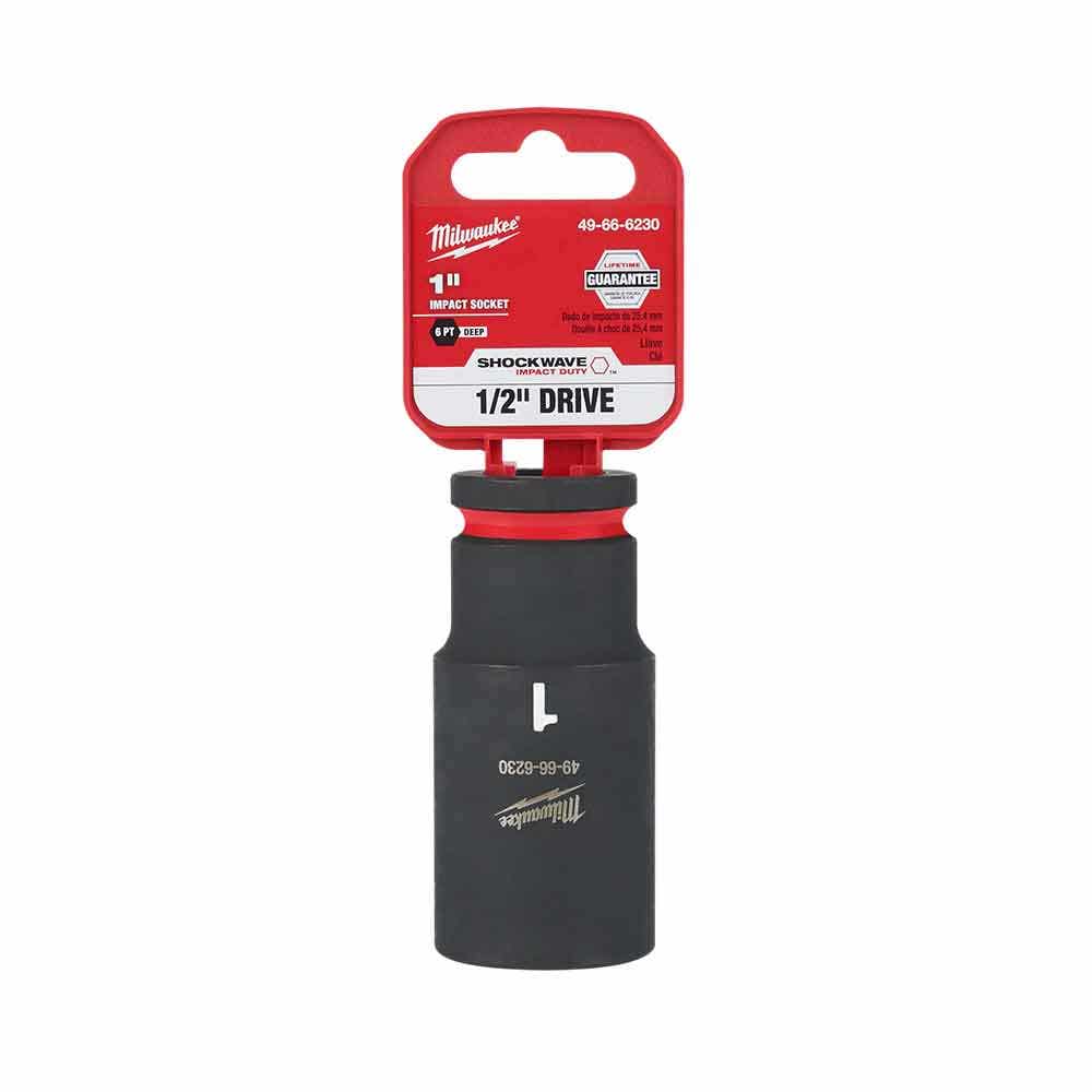MILWAUKEE SHOCKWAVE 1/2" Drive 1" Deep 6 Point Impact Socket 49666230