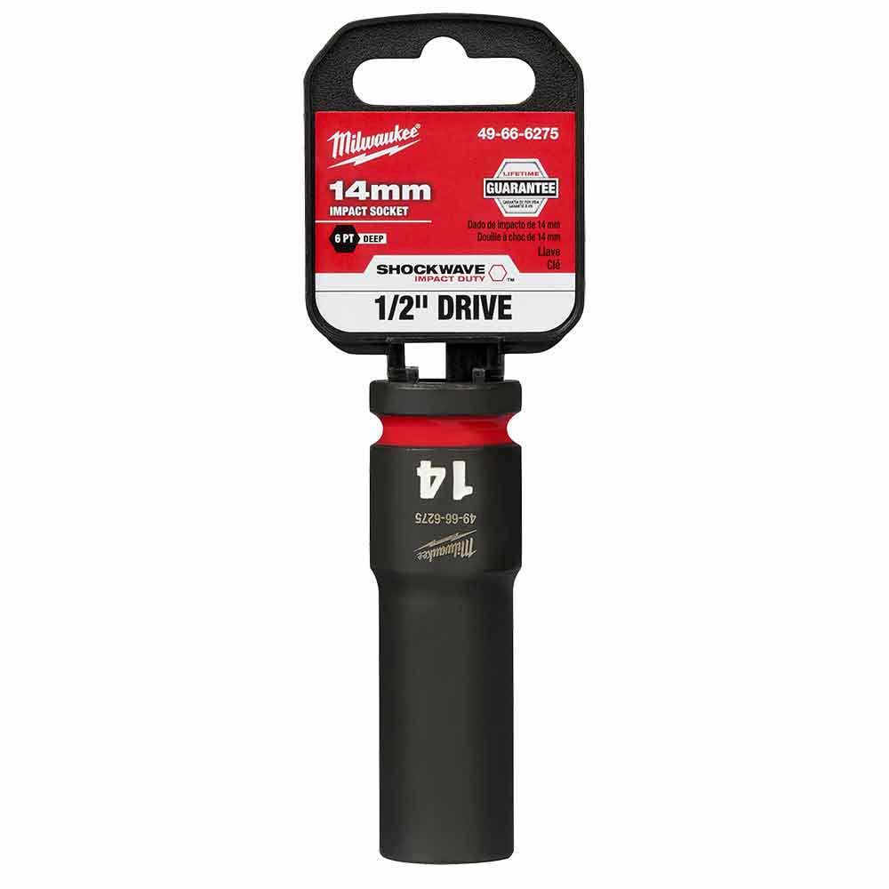 MILWAUKEE SHOCKWAVE 1 2 Drive 14mm Deep 6 Point Impact Socket 49666275