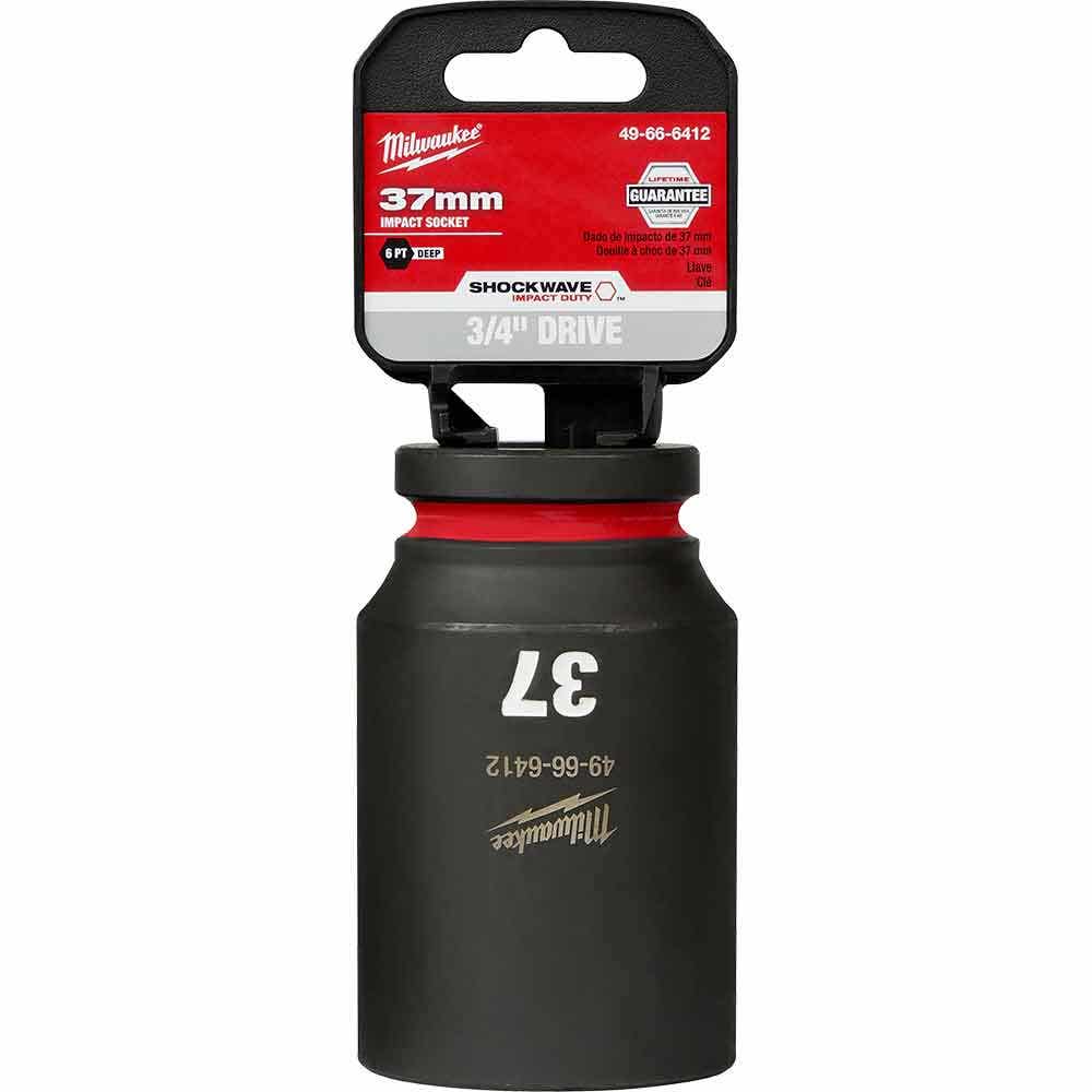 MILWAUKEE SHOCKWAVE 3 4inch Drive 37mm Deep 6 Point Impact Socket 49666412