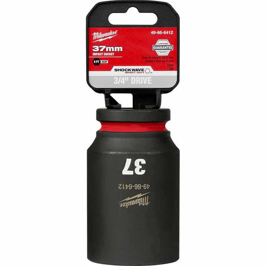MILWAUKEE SHOCKWAVE 3 4inch Drive 37mm Deep 6 Point Impact Socket 49666412