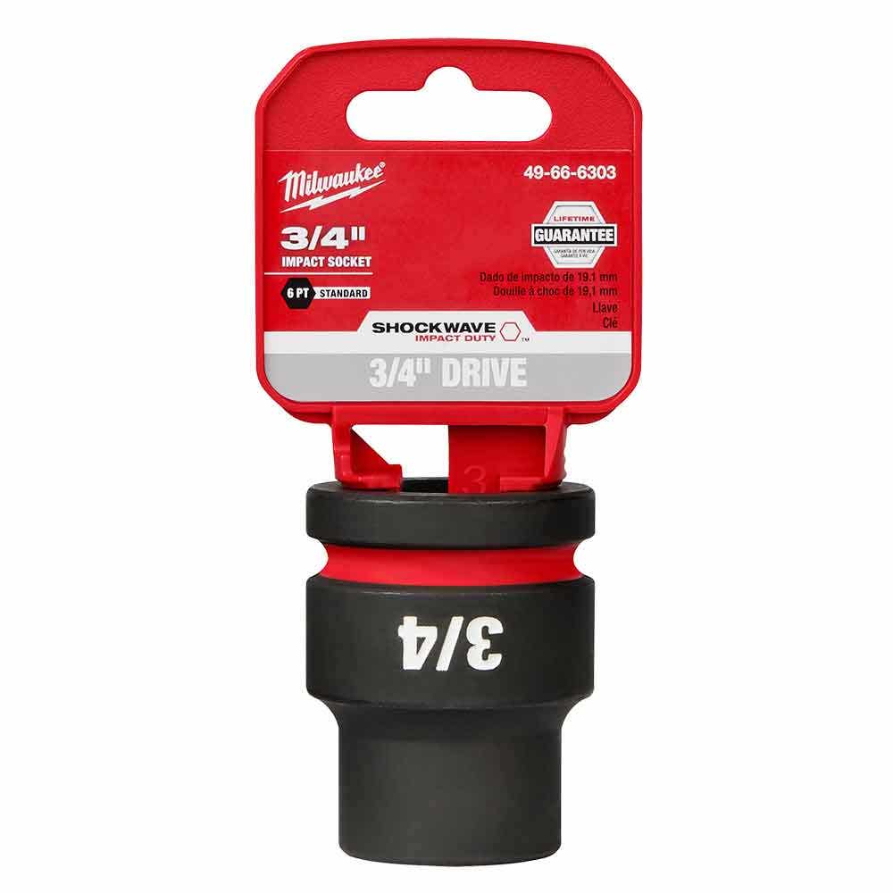 MILWAUKEE SHOCKWAVE 3 4 Drive 3 4 Standard 6 Point Impact Socket 49666303