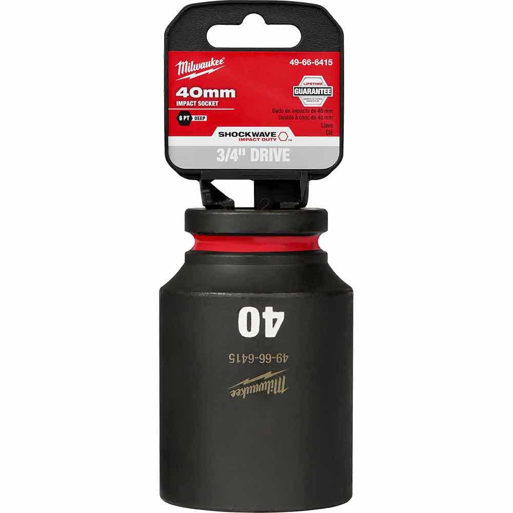MILWAUKEE SHOCKWAVE 3 4inch Drive 40mm Deep 6 Point Impact Socket 49666415