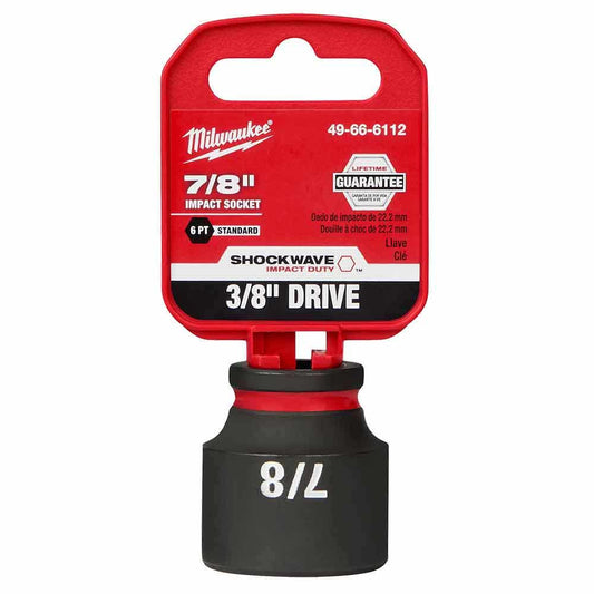 MILWAUKEE SHOCKWAVE 3/8" Drive 7/8" Standard 6 Point Impact Socket 49666112
